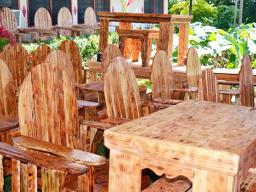 Display of furniture amazingly made from wooden pallets 