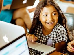 Girl on her laptop computer