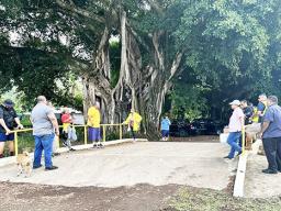 Governor and others at drainage site visit