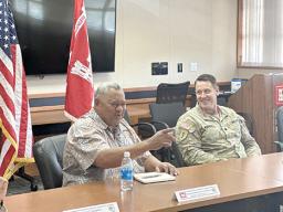 Governor Lemanu P.S. Mauga met with LTC Ryan Pevey