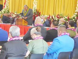 Gov. Lemanu Peleti Mauga ADDRESSING FONO OPENING 