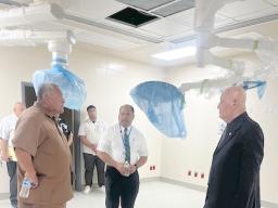Governor Lemanu P.S Mauga inspecting LBJ Hospital projects