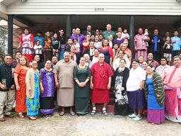 Gov. Lemanu P.S. Mauga, and First Lady Ella with Congregational Christian Church of Ft. Bragg & Fayetteville soldiers
