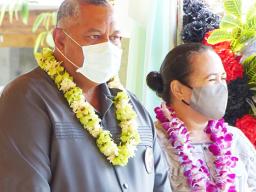 Gov. Lemanu Peleti Palepoi Sialega Mauga and FIRST LADY ELLA PEREFOTI MAUGA 