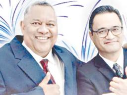 Gov. Lemanu Peleti Mauga and Lt. Gov. Talauega Eleasalo Ale (left)