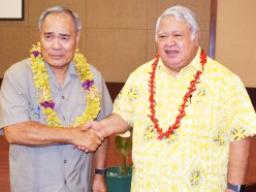 Gov. Lolo Matalasi Moliga and Prime Minister Tuilaepa Dr. Sailele Malielegaoi