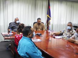 Gov. Lemanu Peleti Palepoi Sialega Mauga, Lt. Gov.Talauega Eleasalo Va’alele Ale and COVID-19 task force members