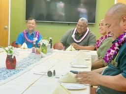 Gov. Lemanu P.S. Mauga, and First Lady Ella with StarKist CEO