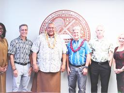 Gov. Lemanu with UH President Lassner and others