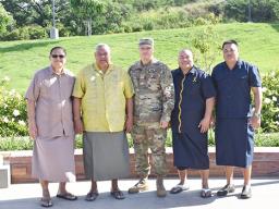 Gov. Lemanu P.S. Mauga, staff and MAJ Jerrod T. Avegalio