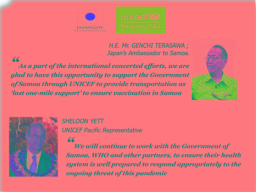 Statement from Japan's ambassador to Samoa & the UNICEF Pacific rep