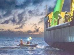 Greenpeace activists protesting 