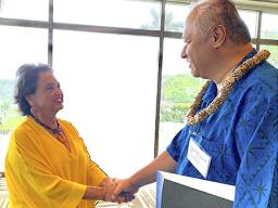 ASG Office of Political Status, Constitutional Review, and Federal Relations executive director, Tapaau Dr. Dan Aga met Guam Gov. Lourdes A. Leon Guerrero