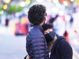 A couple dances at Black Lives Matter Plaza near the White House