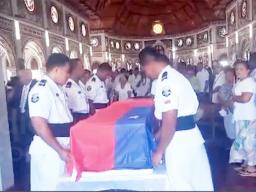 The police carrying Hans Kruses’ coffin 