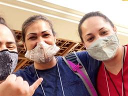 Three healthworkers from Honolulu posing