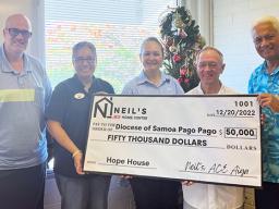 ACE presenting check to Hope House