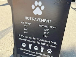 HOT PAVEMENT SIGN