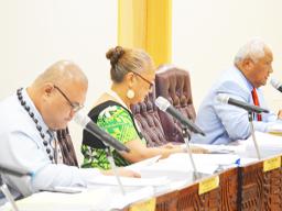 Speaker of the House Savali Talavou Ale and other faipule
