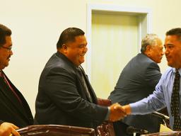 Vice Speaker of the House Fetu Fetui Jr,Deputy Treasurer Keith Gebaue,Rep. Timusa Tini Lam Yuen,