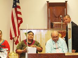 Faamasino U. Galoaia exits house hearing