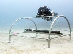 Hydrophone deployed in a tropical reef region of American Samoa