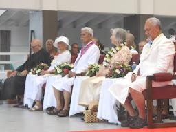 Governor-elect Pulaalii Nikolao Pula and Lt. Governor-elect Pulu Ae Ae, Jr. and their good ladies with Chief Justice