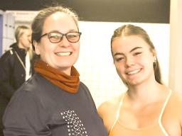 Liana Nua Planz with her team manager Erika Radewagen.