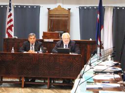 Samana Semo Veavea (left) and Deputy AG Roy J.D. Hall, Jr.