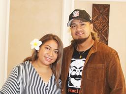 Sam Ah Chookoon with his partner Amelia