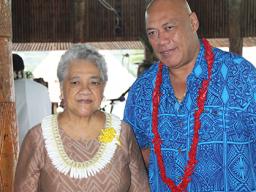First Lady, Cynthia Malala Moliga with Samoa’s Associate Minister for the Ministry of Communication and Information Technology, Lealailepule Rimoni Aiafi 