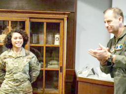 Trinity Pritchard with Major General Corey Martin