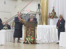 Vice Speaker Fetu Fetui, Jr. presented a monetary gift of $10,000 to Speaker Savali Talavou Ale
