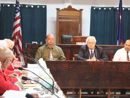 (l-r) ASPA Acting CEO Ryan Tuato'o, Assistant AG Roy Hall, Jr. and LBJ CEO Dr. Akapusi Ledua
