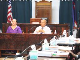 Budget Director Catherine Saelua and Treasurer Malemo Tausaga