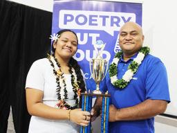 Hazel Leo with her proud father