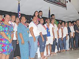 Members of the three netball teams who medalled
