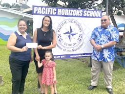 PHS Principal; Cecilia Reid, Pualene Wendt and Peter Reid III 