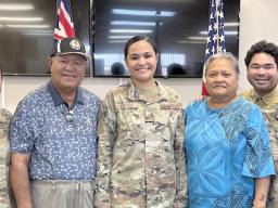 Maj Louise Lafitaga with friends and family