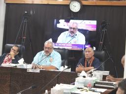 Faipule Vailoata Eteuati Amituana'i (center) and Senator Utu Sila Poasa (far right)