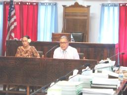 Papalii Laulii Alofa testifying at the Senate hearing yesterday
