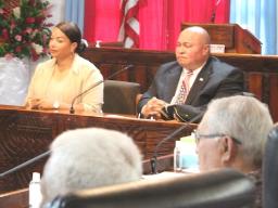Saipai Cassens and the governor's Chief of Staff Loa