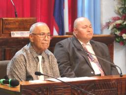 Malemo Tausaga and Governor's Chief of Staff Loa