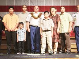 SGM Salele'a Tuiolemotu with family after his pinning ceremony
