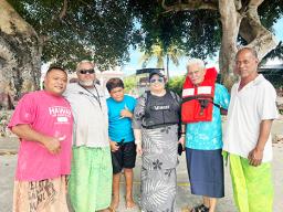 Congresswoman Uifa’atali Amata and group in Aunu'u