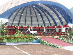 Final touches and inspections were carried out around 7a.m. today, Jan. 3, 2021 at the Fagatogo Pavilion stage at the Malae le Talu in Fagatogo for Inauguration Day 