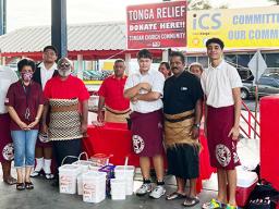 Tafuna High School’s Interact Club members with donations