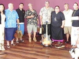 (L-R): Dr. Emilia Le’i- ASCC Dean of Student Services; Vaito’a Hans Langkilde- SJAF Board member; Kuki Tuiasosopo- Chairman, ASCC Fine Arts Department; Tom Scanlan- well known Am. Samoa musician; Rev. Peke Anoa’i- President of the Samoa Musika Foundation; Loretta Tonu-Pua'auli, Instructors, ASCC Fine Arts Instructor; Ulale Ulale- well known American Samoa musician; and Reggie Meredith Fitiao- Artist, ASCC Fine Arts Department.