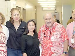 Moefa’auo Bill Emmsley with Marlene Fotuaika and others