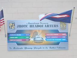 JROTC sign on its headquarters building in Tafuna